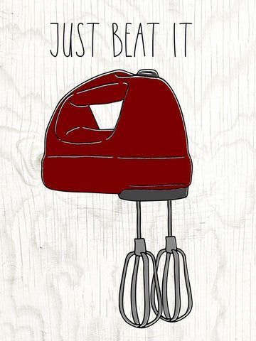 Beat It White Modern Wood Framed Art Print with Double Matting by Wieners, Valerie