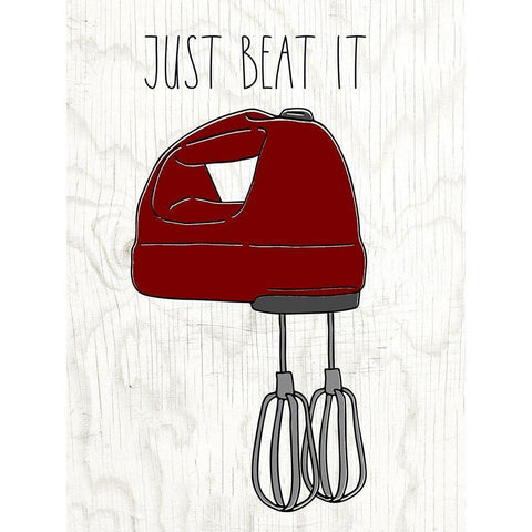 Beat It Black Modern Wood Framed Art Print by Wieners, Valerie