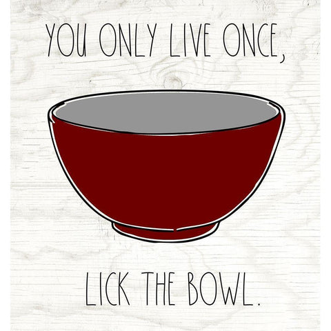 Lick the Bowl Gold Ornate Wood Framed Art Print with Double Matting by Wieners, Valerie