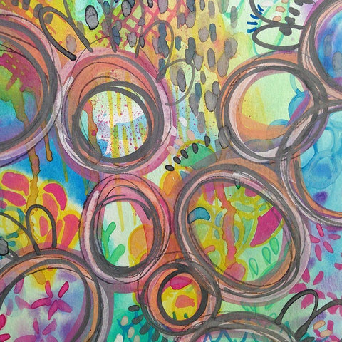 Rounds Gold Ornate Wood Framed Art Print with Double Matting by Wieners, Valerie