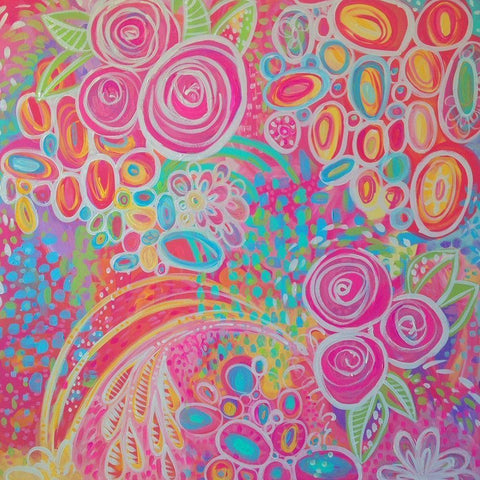 Florals White Modern Wood Framed Art Print by Wieners, Valerie