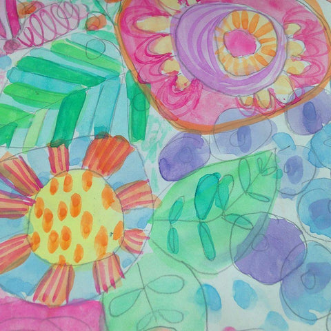 Floral White Modern Wood Framed Art Print with Double Matting by Wieners, Valerie