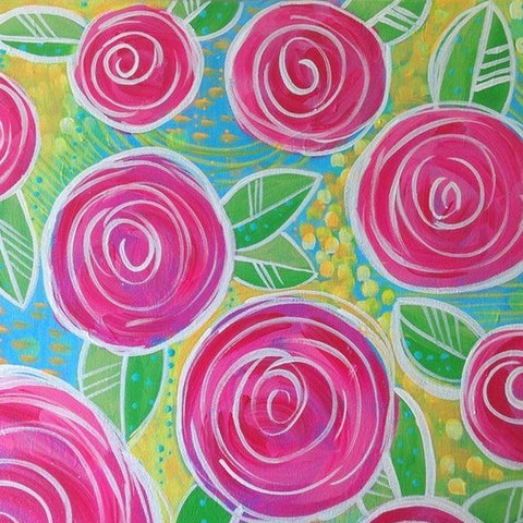 Floral White Modern Wood Framed Art Print with Double Matting by Wieners, Valerie