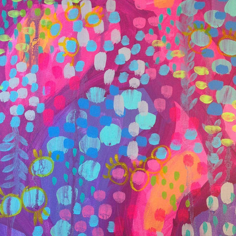 Dots I White Modern Wood Framed Art Print with Double Matting by Wieners, Valerie