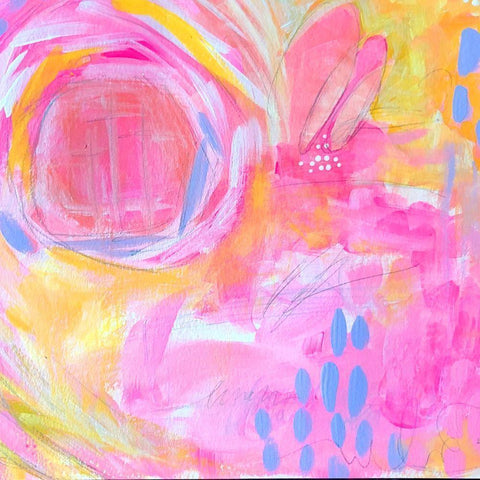 Pinks Black Modern Wood Framed Art Print by Wieners, Valerie