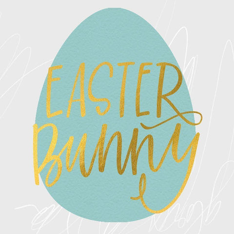 Easter Bunny Black Modern Wood Framed Art Print by Wieners, Valerie