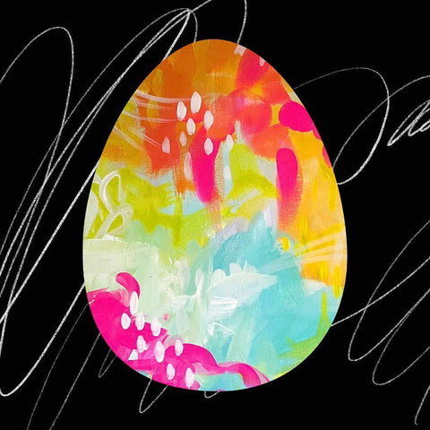 Easter Eggs Black Modern Wood Framed Art Print by Wieners, Valerie