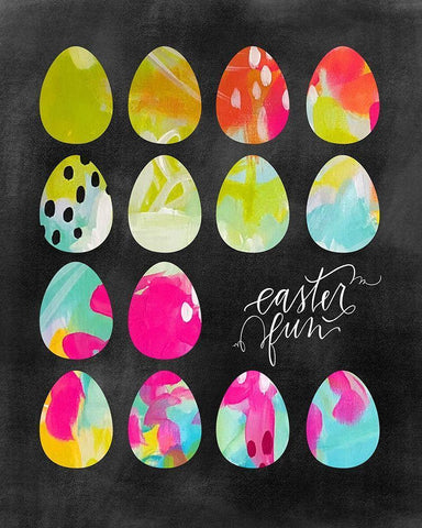 Easter Fun White Modern Wood Framed Art Print with Double Matting by Wieners, Valerie