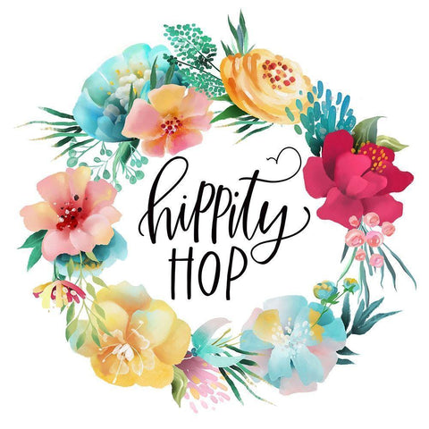 Hippity Black Ornate Wood Framed Art Print with Double Matting by Wieners, Valerie