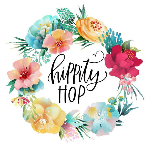 Hippity Black Modern Wood Framed Art Print by Wieners, Valerie