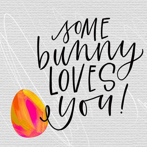 Some Bunny Black Modern Wood Framed Art Print by Wieners, Valerie