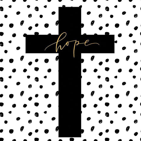 Hope Cross White Modern Wood Framed Art Print by Wieners, Valerie