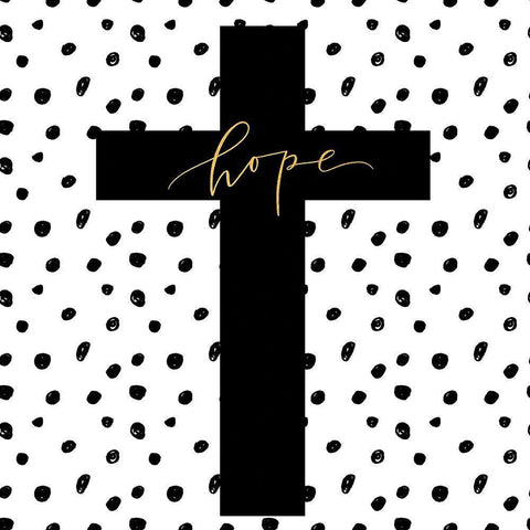 Hope Cross Black Ornate Wood Framed Art Print with Double Matting by Wieners, Valerie