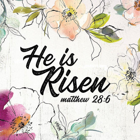 He is Risen White Modern Wood Framed Art Print by Wieners, Valerie