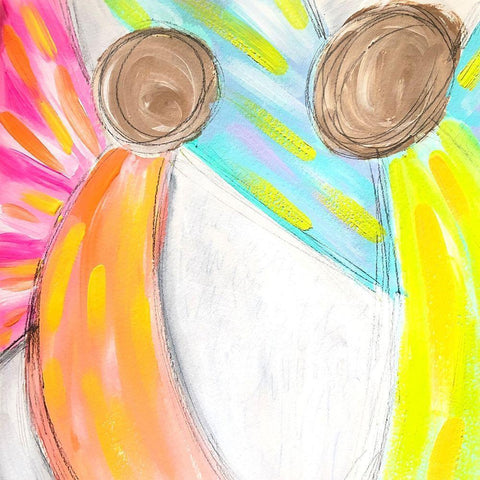 Angels Black Modern Wood Framed Art Print with Double Matting by Wieners, Valerie