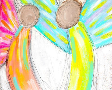 Angels II White Modern Wood Framed Art Print with Double Matting by Wieners, Valerie