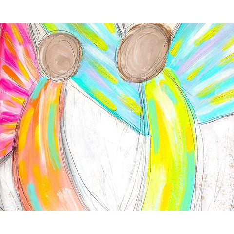 Angels II Black Modern Wood Framed Art Print by Wieners, Valerie