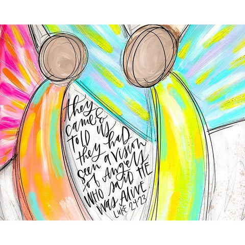 Angels w/ Words White Modern Wood Framed Art Print by Wieners, Valerie