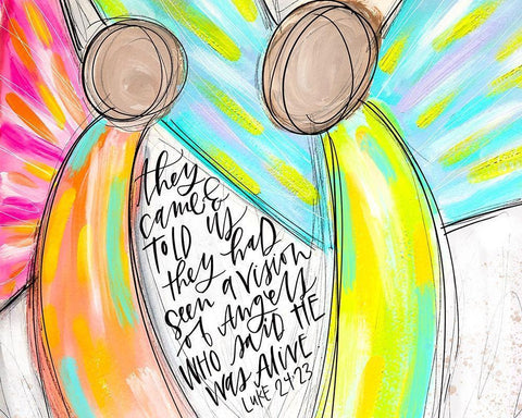 Angels w/ Words White Modern Wood Framed Art Print with Double Matting by Wieners, Valerie