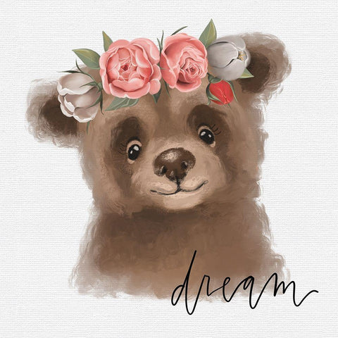 Dream Bear Black Modern Wood Framed Art Print by Wieners, Valerie