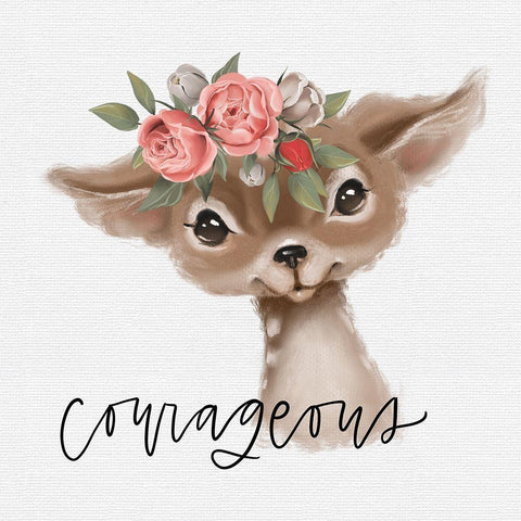 Courageous Deer Black Modern Wood Framed Art Print by Wieners, Valerie