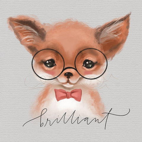 Brilliant Fox White Modern Wood Framed Art Print by Wieners, Valerie