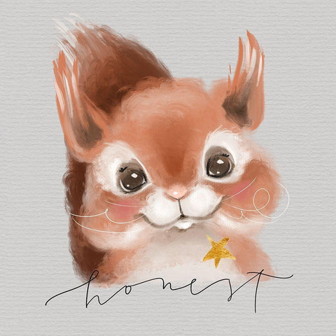 Honest Squirrel Black Modern Wood Framed Art Print by Wieners, Valerie