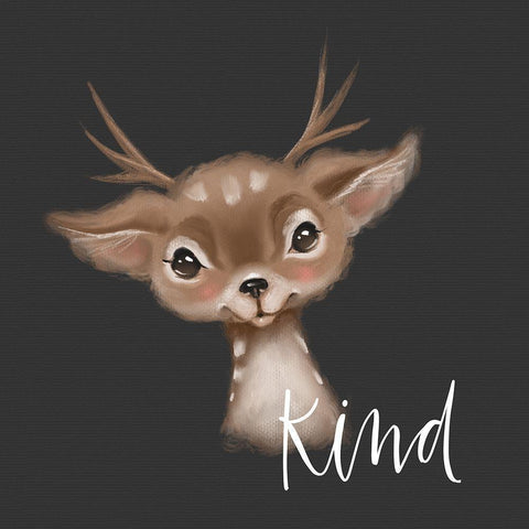 Kind Deer Black Modern Wood Framed Art Print by Wieners, Valerie