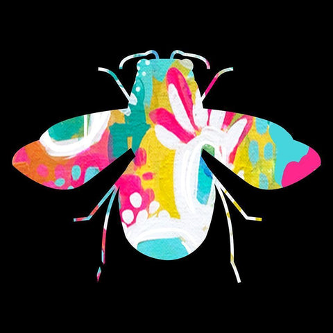 Bee Black Modern Wood Framed Art Print by Wieners, Valerie