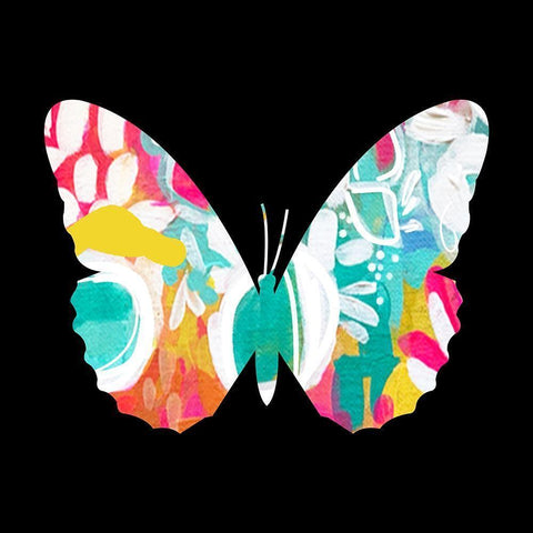 Butterfly Black Modern Wood Framed Art Print with Double Matting by Wieners, Valerie