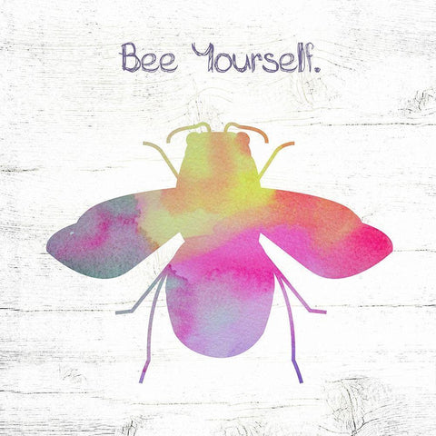 Bee Yourself White Modern Wood Framed Art Print by Wieners, Valerie