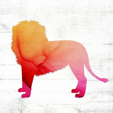 Lion White Modern Wood Framed Art Print by Wieners, Valerie