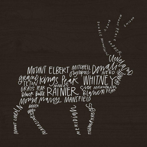 Elk Lodge Black Modern Wood Framed Art Print with Double Matting by Wieners, Valerie