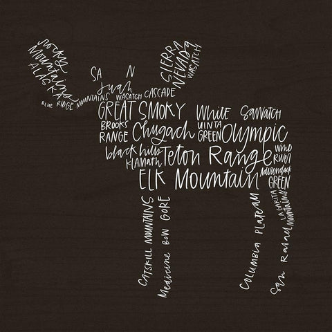 Moose Lodge Black Modern Wood Framed Art Print by Wieners, Valerie