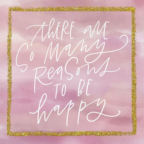 Happy   White Modern Wood Framed Art Print with Double Matting by Wieners, Valerie