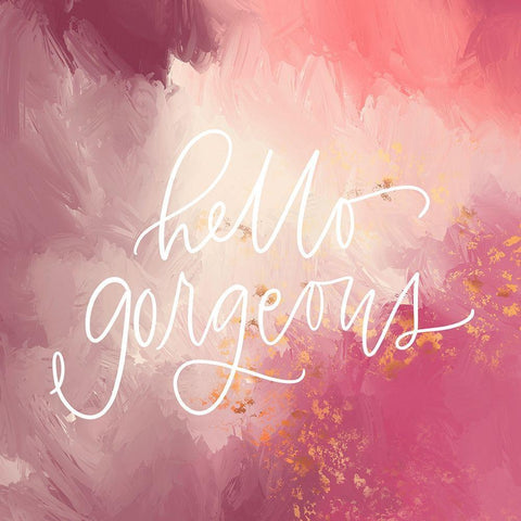 Hello Gorgeous Gold Ornate Wood Framed Art Print with Double Matting by Wieners, Valerie