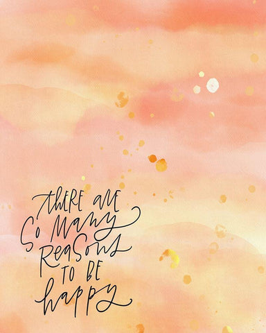 Reasons to be Happy White Modern Wood Framed Art Print with Double Matting by Wieners, Valerie