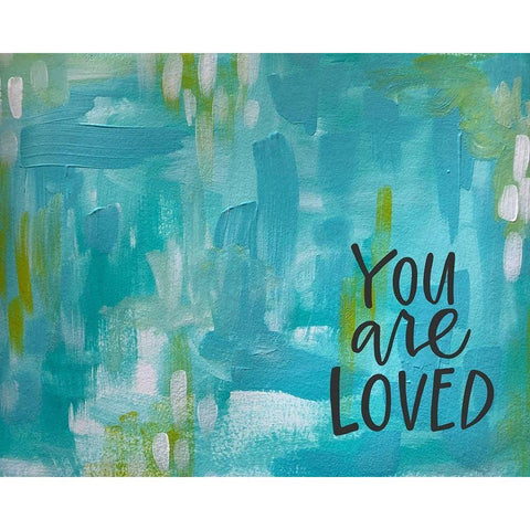 You Are Loved Black Modern Wood Framed Art Print with Double Matting by Wieners, Valerie