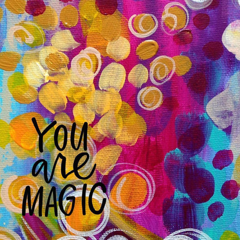You Are Magic White Modern Wood Framed Art Print with Double Matting by Wieners, Valerie