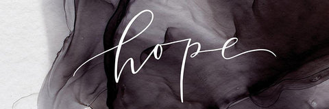 Hope  White Modern Wood Framed Art Print with Double Matting by Wieners, Valerie