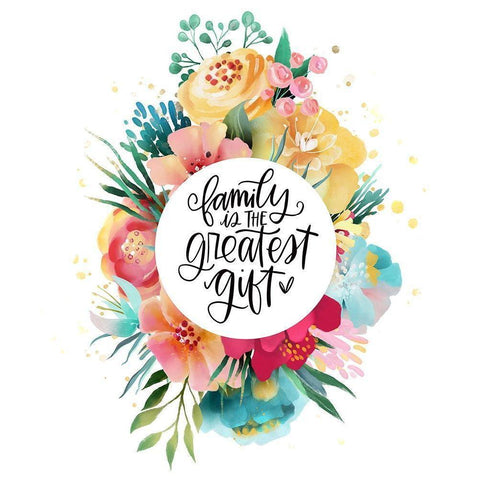 Family Black Modern Wood Framed Art Print with Double Matting by Wieners, Valerie