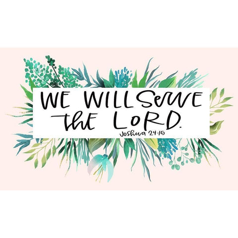 Serve the Lord White Modern Wood Framed Art Print by Wieners, Valerie