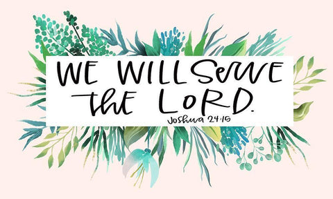 Serve the Lord White Modern Wood Framed Art Print with Double Matting by Wieners, Valerie