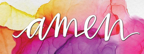 Amen White Modern Wood Framed Art Print with Double Matting by Wieners, Valerie