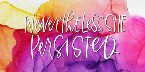 Nevertheless White Modern Wood Framed Art Print with Double Matting by Wieners, Valerie