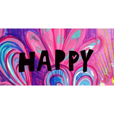 Happy   Black Modern Wood Framed Art Print by Wieners, Valerie