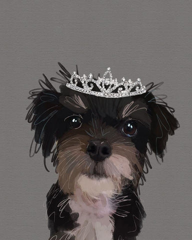 Terrier Black Ornate Wood Framed Art Print with Double Matting by Wieners, Valerie