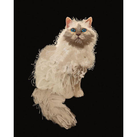 Cat Gold Ornate Wood Framed Art Print with Double Matting by Wieners, Valerie