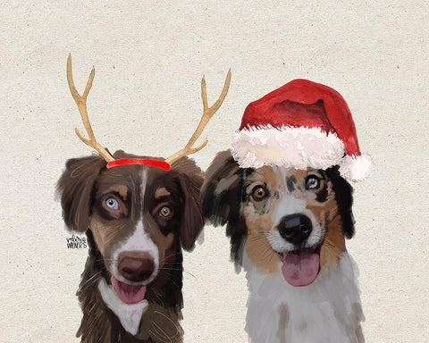 Dogs Black Ornate Wood Framed Art Print with Double Matting by Wieners, Valerie