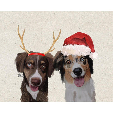 Dogs White Modern Wood Framed Art Print by Wieners, Valerie